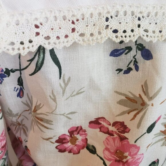 Vintage Floral Belted Dress Spring Garden Tea Party Cottagecore Sz 10 - Picture 4 of 16